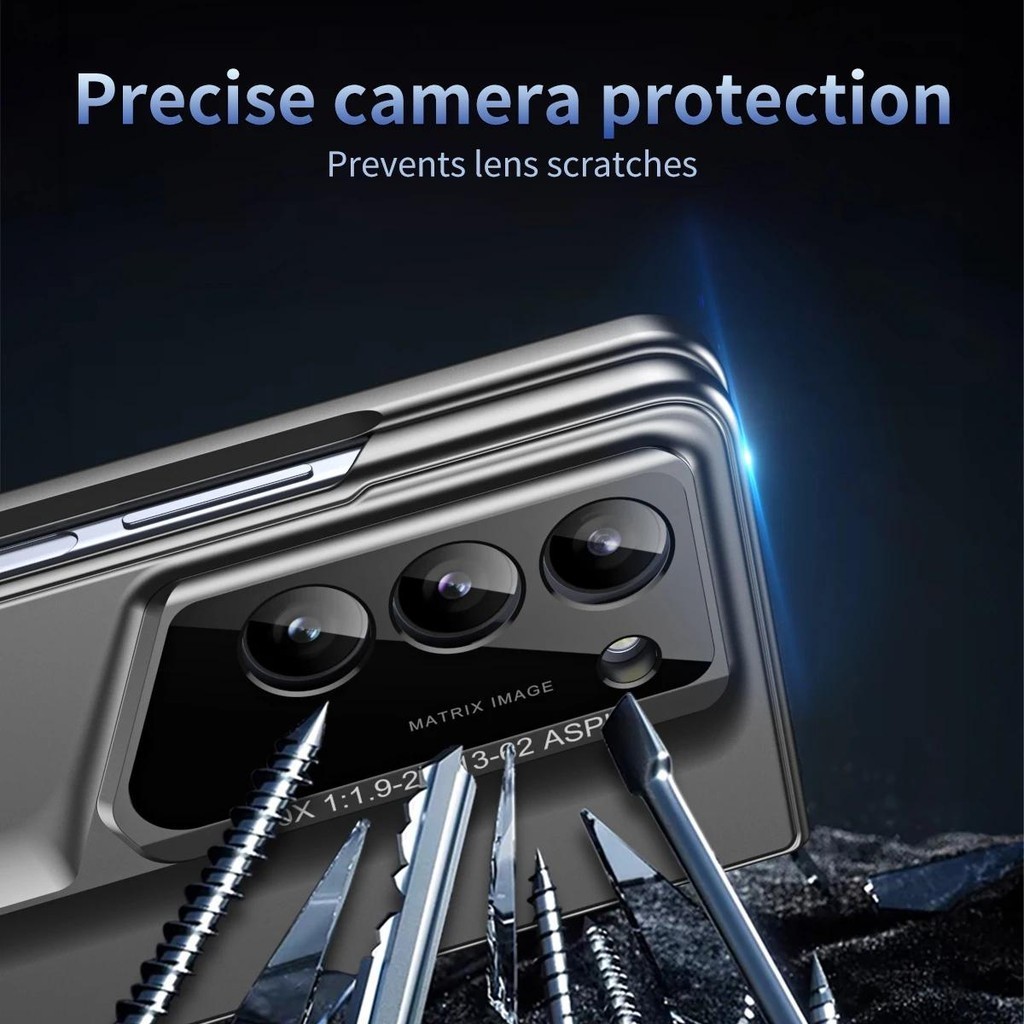 360 Bảo Vệ Toàn Diện Bản Lề Dành Cho Samsung Galaxy Z Fold 6 5 4 3 2 Có Bút Cảm Ứng Kính Cường Lực Phim Mờ Vỏ Điện Thoại