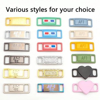 2 Cái / Cặp Kim Loại Thẻ Dây Giày Trang Trí Nam Nữ Phù Hợp Với Giày Sneaker Thời Trang Trái Tim Kim Cương Giày Phụ Kiện