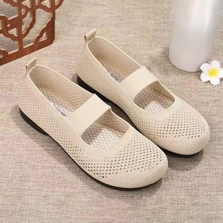 Giày lười nữ MODOMINO mũi vuông, đế bệt mềm, thoáng khí, có thể gập lại