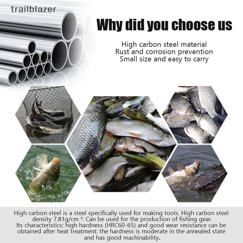 Trailblazer Mới 50 Đôi / Túi Móc Câu Cá Thép Carbon Cao Lzu Sắc Nét Crucian Cá Chép Móc Số Lượng Lớn Ngoài Trời Thiết Bị Câu Cá Mới
