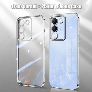 Dành Cho VIVO V29e 5G Ốp Điện Thoại Sang Trọng Mạ Cạnh Trong Suốt Vỏ Silicon Mềm Chống Sốc Trong Suốt SY01