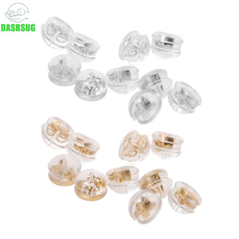 Dasbsug 10 Chiếc Vàng 18K Silicon Ly Hợp Bông Tai Miếng Lót Nấm Trang Sức Phụ Kiện