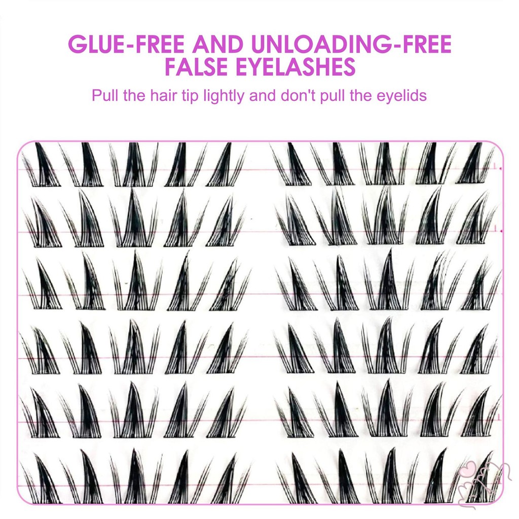 IOIIK 10hàng-- 9-13mm Dense Press on Lash Clusters C Curl Lông mi giả có thể tái sử dụng