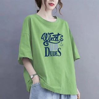 Áo thun cotton ngắn tay - Dáng rộng cổ tròn - Phù hợp size lớn - Thời trang thoải mái cho nữ