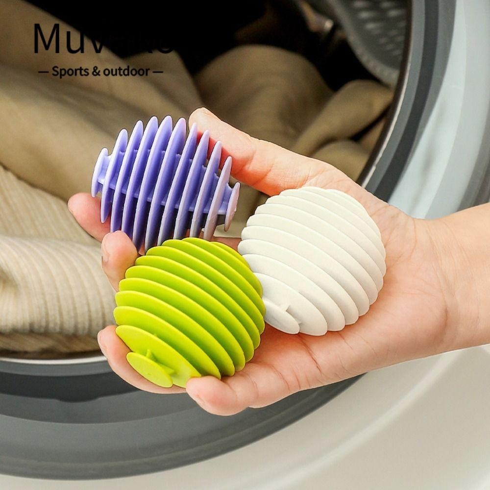 Muvako 3 Quả bóng giặt ma thuật bằng silicon, Dụng cụ làm sạch quần áo bằng silicon, Dụng cụ tẩy lông thú cưng có thể tái sử dụng Máy giặt Máy bắt tóc