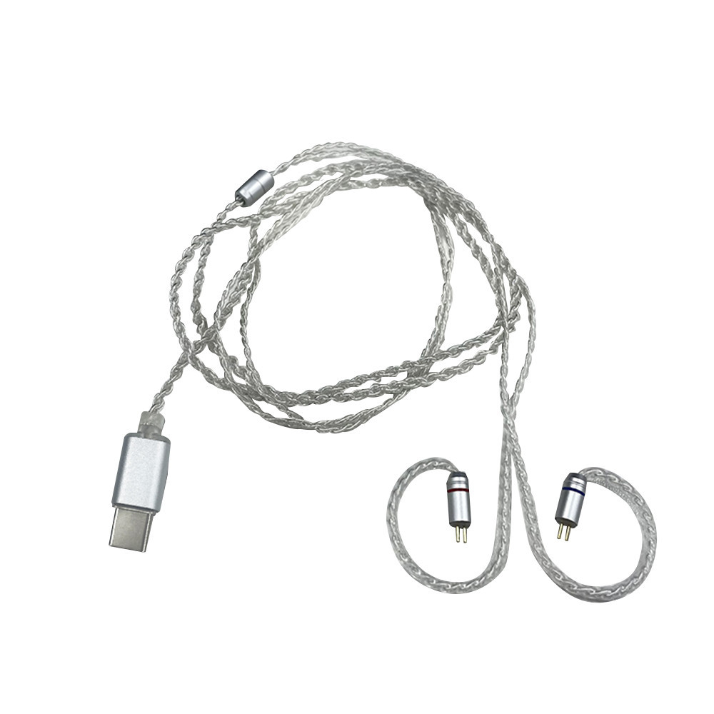 Nd D7 Bốn Dây Mạ Bạc Type-C Cáp Đồng Oxy Độ Tinh Khiết Cao Pin Kép Cắm HiFi Tai Nghe Cáp Cho KZ TRN Simgot