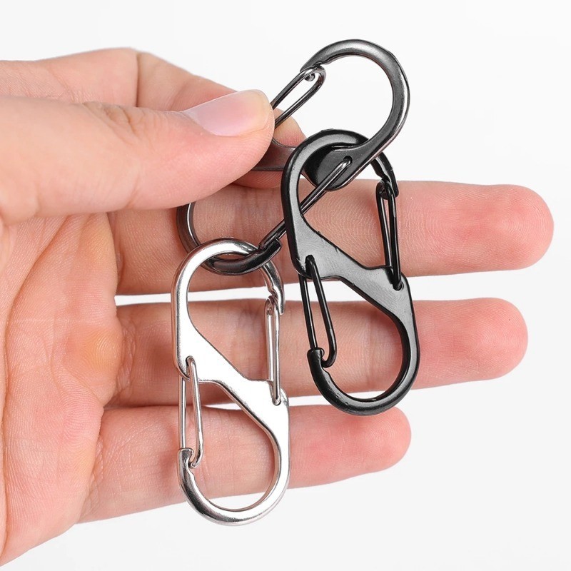 Móc Móc Móc Khóa Mini - Móc Khóa Móc Khóa - Hợp Kim Kẽm Loại S Carabiner Có Khóa - Dành Cho Cắm Trại Đi Bộ Đường Dài - Móc Khóa Ba Lô Cắm Trại - Móc Khóa Carabiner Lò Xo Kép