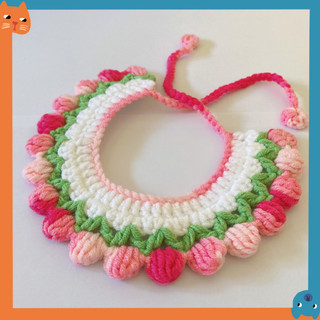 Thú Cưng Mới Dâu Dệt Kim Cổ Mèo Và Chó Len Dệt Kim Cổ Chó Dễ Thương Vòng Cổ Mèo Drool Khăn Dễ Thương Thú Cưng Trang Trí Cổ