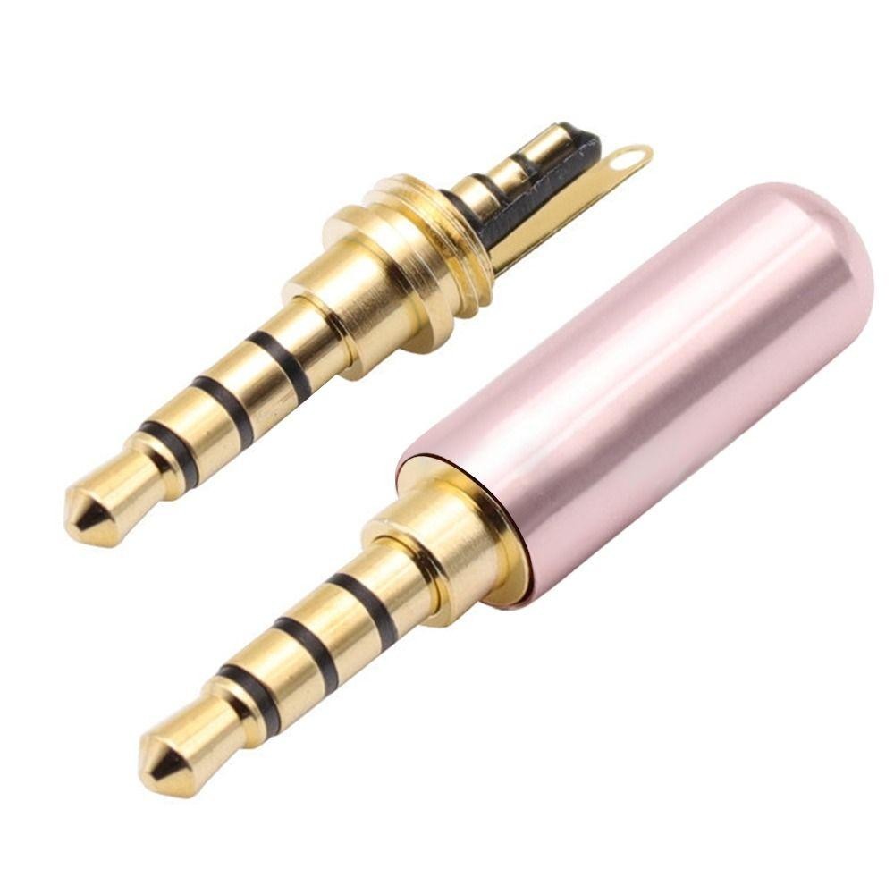 FANIELLAPOWELL Giắc cắm tai nghe nam 3,5MM, Bộ chuyển đổi cáp 4 cực Đầu nối âm thanh nổi 3,5MM, Hàn nam 3,5 phích cắm âm thanh nổi Bộ chuyển đổi giắc cắm 3,5 DIY chất lượng cao