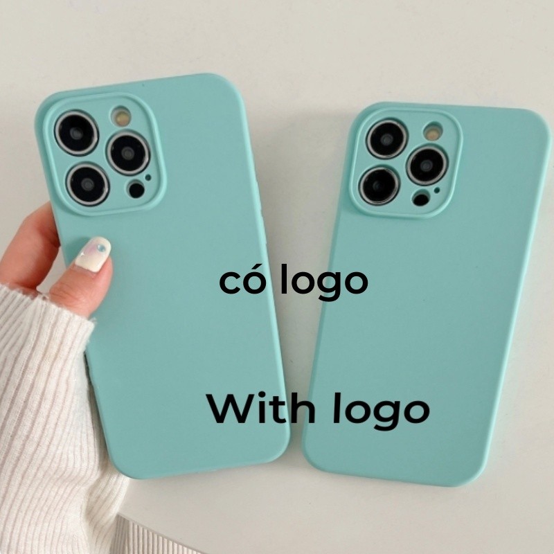 Vỏ silicon màu xanh băng cho iPhone 17 / 16 / 15 / 14 / 13 / 12 / 11 / Air / Pro max / Plus Bảo vệ vỏ chống rơi
