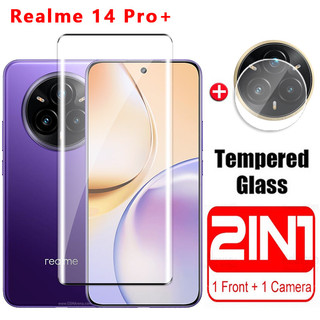 Kính Cường Lực 2in1 Cho Realme 14 Pro Plus 5G 2025 Viền Cong Bảo Vệ Màn Hình Cho Realme14X 14X 14Pro 14Pro + Phim Bảo Vệ Ống Kính Máy Ảnh