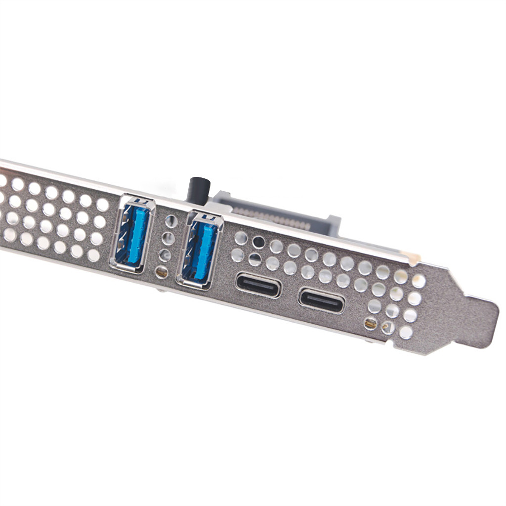 Jmt PCI-E 1X Đến 4 Cổng USB3.2 Gen1 Thẻ Mở Rộng Tốc Độ Cao 5Gbps Với Cổng Nguồn SATA 15Pin Cho Máy Tính Để Bàn