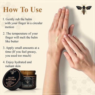 Tallow Honey Balm,Beef Tallow Skin Care,Tallow Face Balm,Tallow Moisturiser Firm
