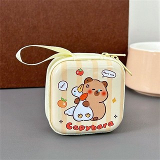 DE Duyên Dáng Capybara Đồng Xu Thay Đổi Phụ Kiện Túi Chống Bụi Tai Nghe Túi Bảo Quản Thanh Thiếu Niên Đồng Xu Tổ Chức