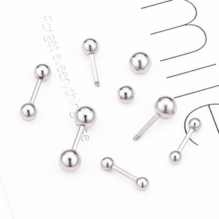 Thép không gỉ Không gây dị ứng Đôi Tròn Hạt Tai Móng Tay Cochlear Móng Tay DIY Phụ Kiện Trang Sức