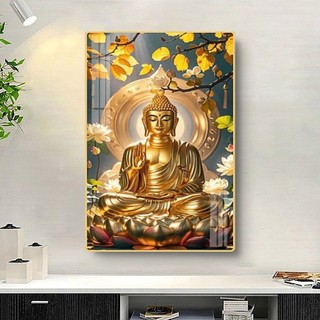 [TRANH PHẬT GIÁO] Tranh Treo Tường Phòng Thờ Phật Giáo Đức Phật Thích Ca Mâu Ni - Tranh Laminate Tráng Gương