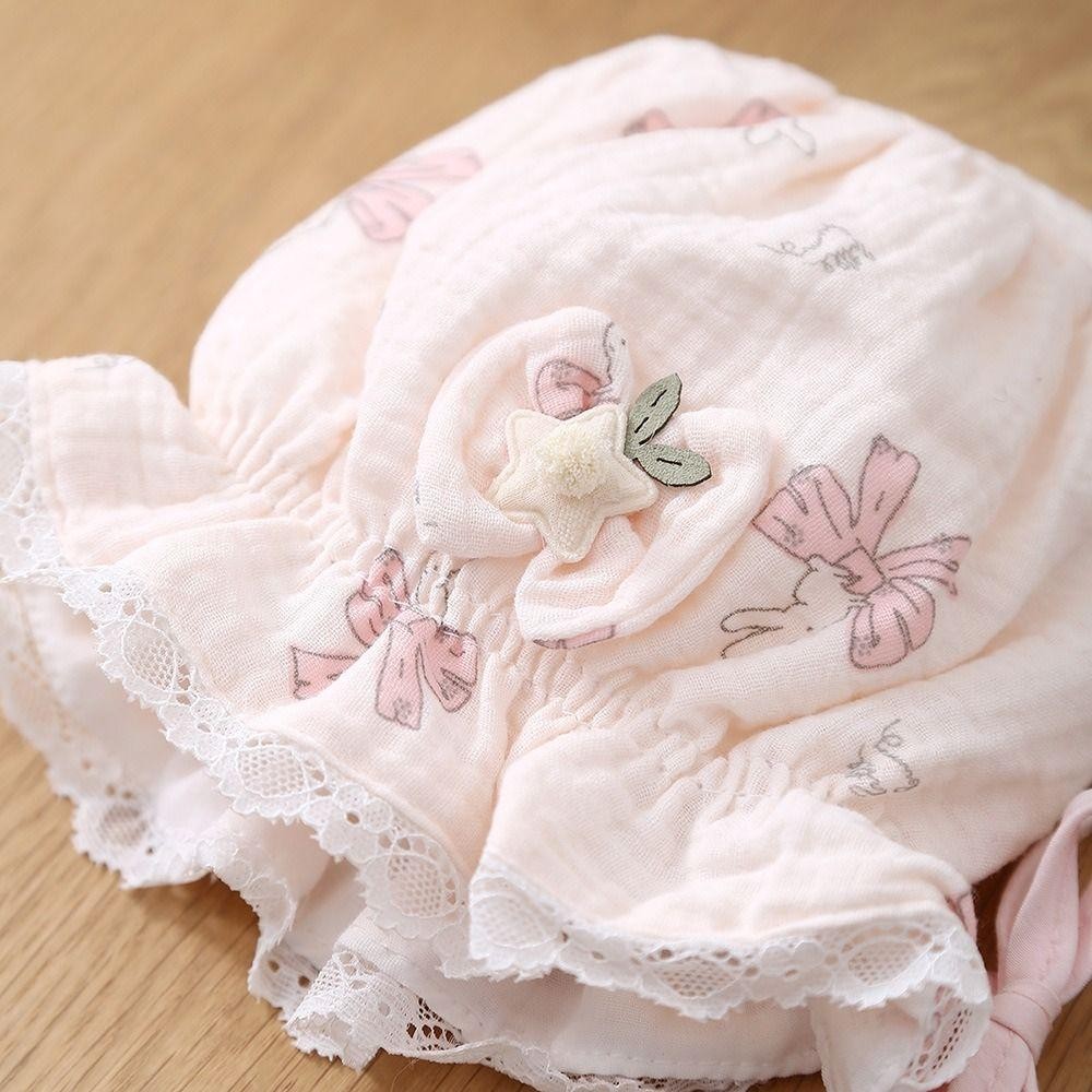 RTJIFSS Bé Gái Bonnet, Cotton Thoáng Khí Sơ Sinh Bonnets, 2025 Có Thể Điều Chỉnh Chống Nắng Cho Bé 0-12M Mũ Chống Nắng Mùa Xuân Thu