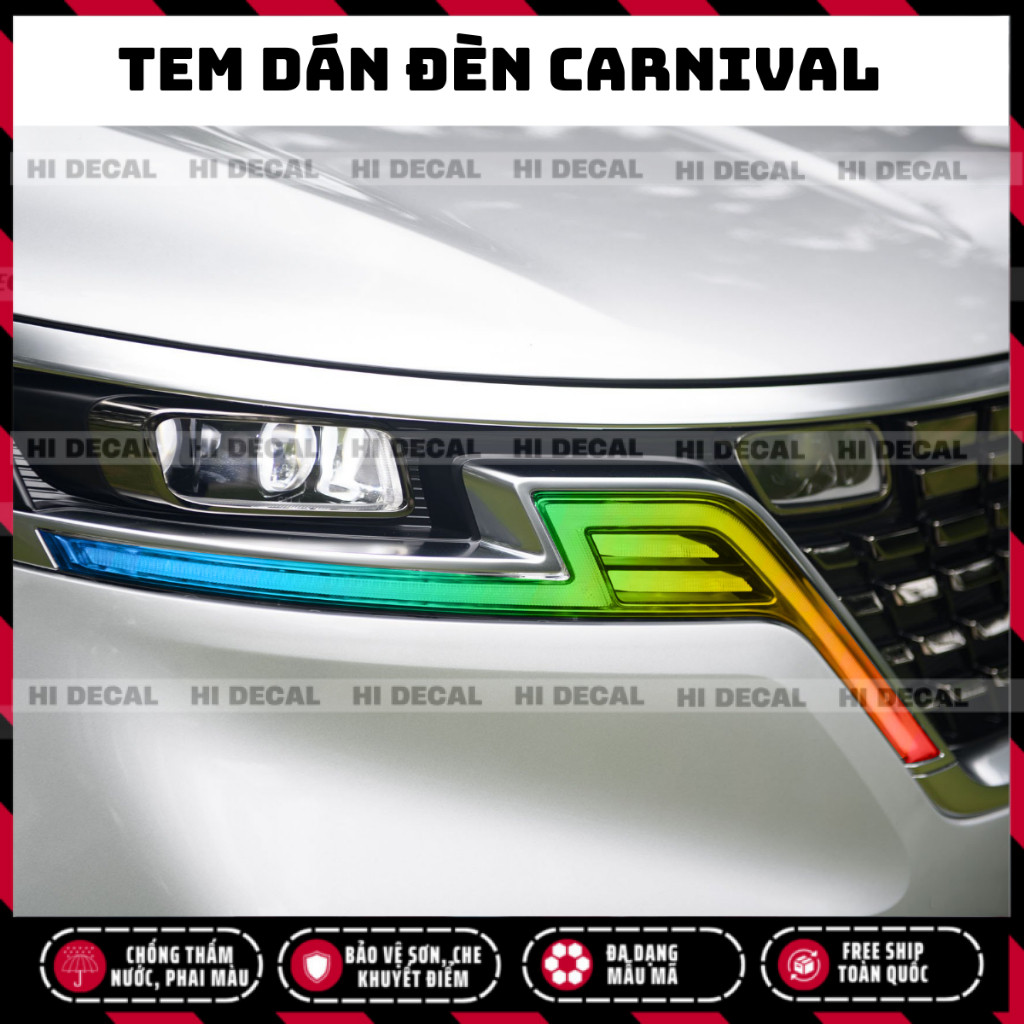 Tem đèn Carnival,  decal dán đèn Carnival trang trí chống thấm nước, bền màu