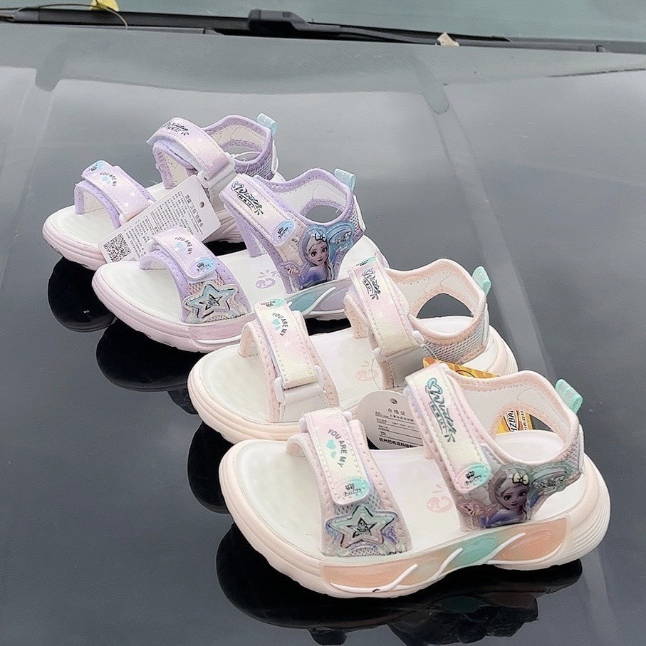 sandal bé gái dép quai hậu cho bé đi học đi chơi chống trượt công chúa khâu đê bền đẹp êm chân size đại A11 B11