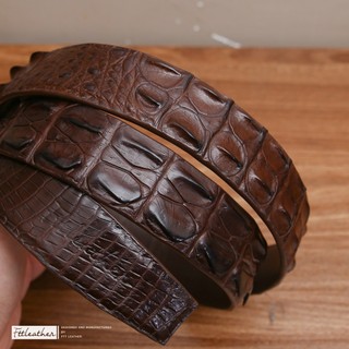 Thắt lưng nam FTT Leather da cá sấu Thái Lan loại dây liền 4cm nguyên bản, cam kết da thật 100%