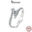 Bamoer 925 Sterling Sliver Nhẫn Rồng Cuộn Thiết Kế Tinh Tế Trang Sức Thời Trang Quà Tặng Cho Nữ SCR1018-E