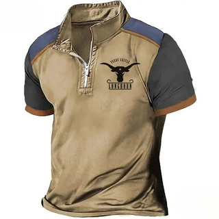 2024 Mới Nam Retro Denim 3d In Quần Áo Mùa Hè Dây Kéo Áo Sơ Mi Polo Tay Ngắn Top Thoáng Khí Thời Trang
