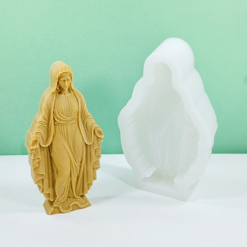 Inste Tượng Chữ Thập Khuôn Silicon Công Giáo Thạch Cao Bê Tông Nhựa Đúc Dụng Cụ 3D Trinh Nữ Xà Phòng Khuôn Nhà Tôn Giáo Trang Trí