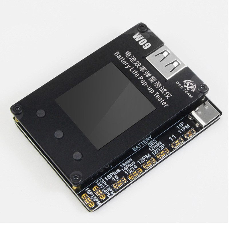OSS W09 Pro V3 Hiệu suất pin Bật lên Tester Điện thoại di động 11 - 15 ProMax Không cần cáp ngoài Công cụ sửa đổi dữ liệu pin
