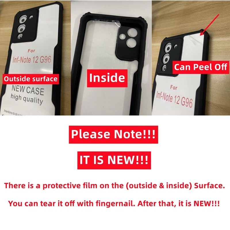 Dành Cho Infinix Note 40 Pro + Note 30 Pro 30i 10 11 11s 12 vip Note 12 G96 2023 Vỏ Điện Thoại Túi Khí Acrylic Trong Suốt Silicon Ốp Lưng Chống Sốc