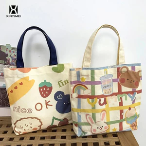 Túi Xách Vải Canvas In Logo Hoạt Hình Nhật Bản Dễ Thương Cho Nữ
