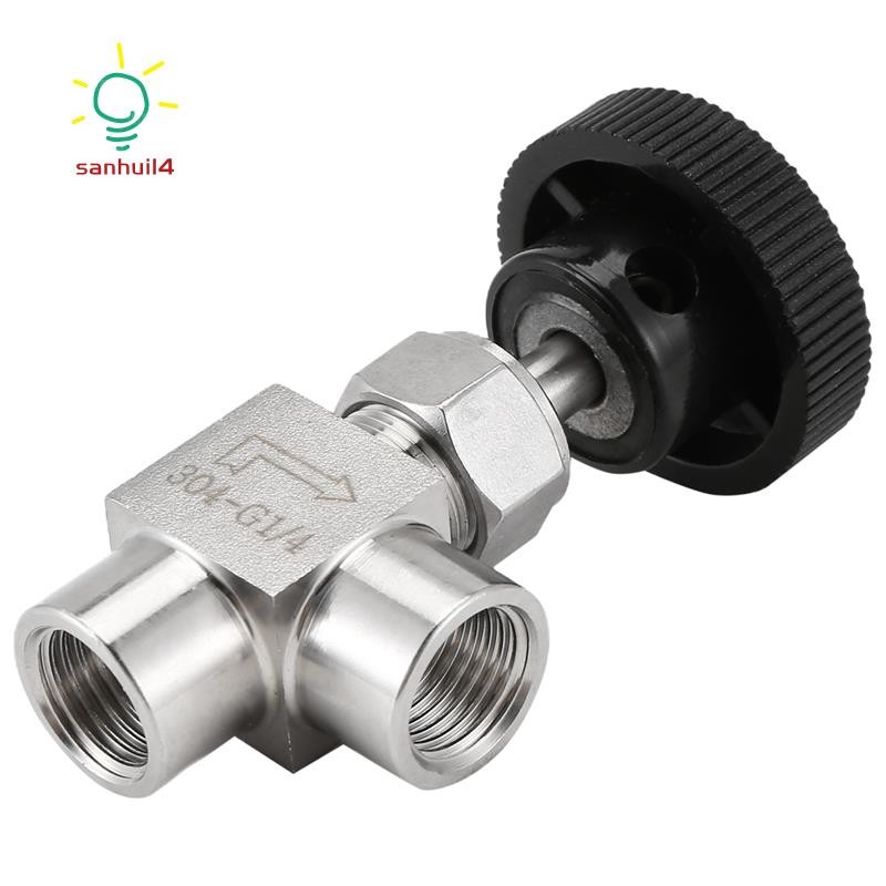 Van Kim Có Thể Điều Chỉnh Van Kim 1 / 4 Inch Góc Phải Nữ Chủ Đề SS304 Cho Dầu Khí Nước