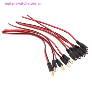 Toplanswatchstore 5 Chiếc Điện Nam Nữ Cáp 12V Cắm Adapter Đầu Nối Cáp Cho Camera Quan Sát Cắm 5.5 * 2.1mm VN
