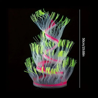 Glow-in-the-dark Silicone Biển Anemone Mô Phỏng San Hô, Trang Trí Bể Cá Dạ Quang Cho Cảnh Quan Bể Cá