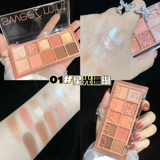 Bảng phấn mắt nhũ 10 ô Sweet Mintt SONBT lấp lánh