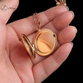 Vòng cổ hình ảnh bằng thép không gỉ LUImo 3 màu Vòng cổ mặt dây chuyền tròn mở * Bán chạy