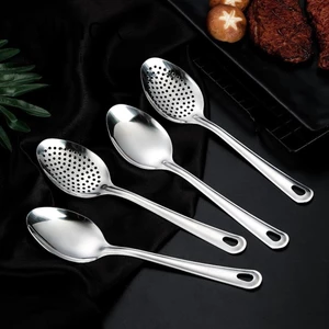 YYlingx Thìa lọc, Bộ đồ ăn bằng thép không gỉ 304 Muỗng lọc, Muỗng đựng thức ăn lớn đục lỗ chất lượng gia đình