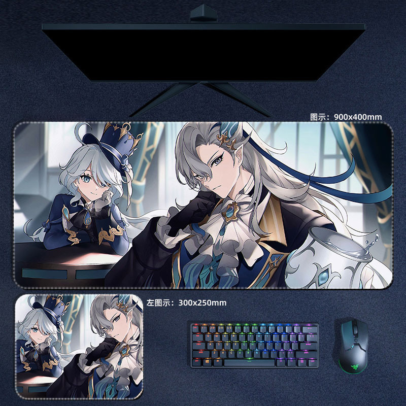 Wriothesley Neuvillette Miếng Lót Chuột Genshin Tác Động Lớn XXL Mousepad Bàn Phím Máy Tính Đệm Anime Phụ Kiện Chơi Game Bàn Thảm