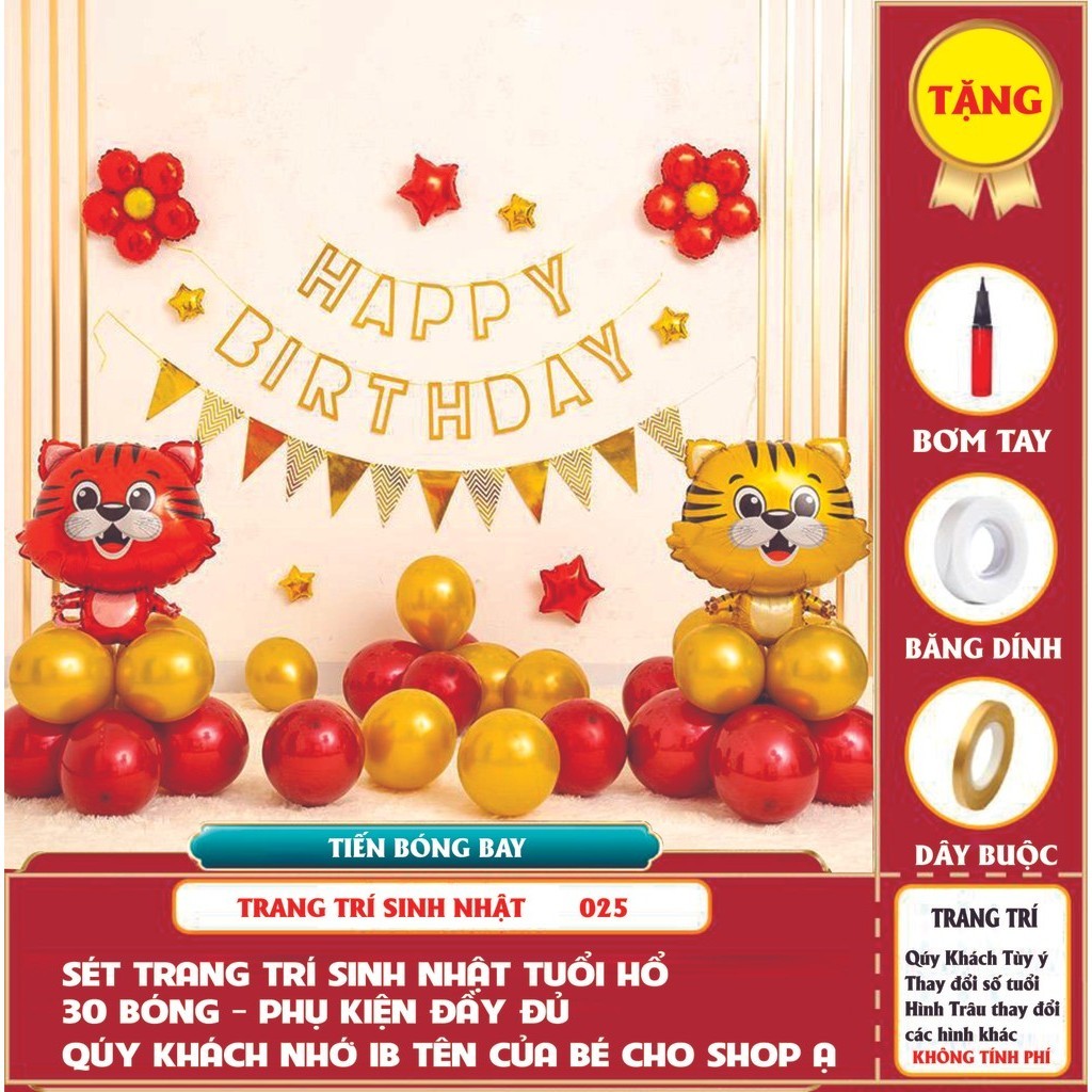 Bóng Bay Trang Trí Sinh Nhật Tuổi Hổ 021 - 034 - Tiến Bóng Bay