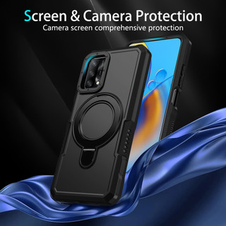 Dành Cho OPPO A74 4G / A95 4G Ốp điện thoại Có Giá Đỡ Vòng PC Cứng Cạnh TPU Mềm Cấp Quân Sự Chống Rơi Vỏ Mỏng Chống Sốc