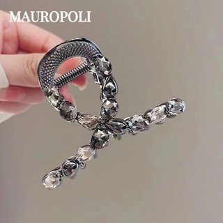Mauropoli [Sẵn Sàng] Kẹp Tóc Màu Đen Tinh Tế Sang Trọng Ánh Sáng Cao Cấp Kẹp Tóc Nửa Tie Kẹp Tóc Mặt Sau Tấm Phụ Kiện Tóc Kẹp Cá Mập Mũ Đội Đầu