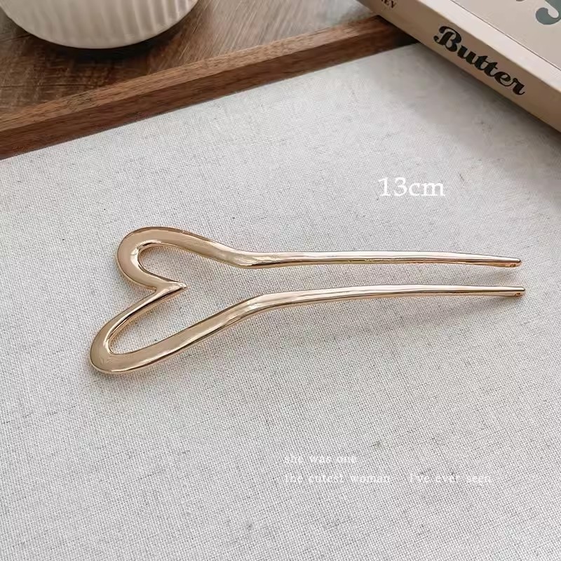 Kẹp tóc trái tim kim loại phong cách Trung Quốc Kẹp tóc nữ