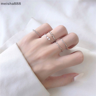 Meisha888 5 Cái / bộ Nhẫn Trang Sức Thời Trang Bộ Kim Loại Rỗng Tròn Mở Nhẫn Nữ Cho Bé Gái Tiệc Nữ Quà Tặng Đám Cưới