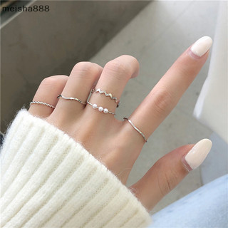 Meisha888 5 Cái / bộ Nhẫn Trang Sức Thời Trang Bộ Kim Loại Rỗng Tròn Mở Nhẫn Nữ Cho Bé Gái Tiệc Nữ Quà Tặng Đám Cưới