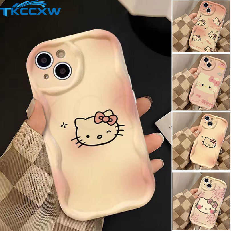 Ốp Điện Thoại Anime Cat Hoạt Hình Dễ Thương Cho Samsung Galaxy A21S A15 A14 A13 A12 A05S A05 A04E A04 A03 A02S A03S Sáng Tạo Mềm 3D Mờ Sóng Cong Cạnh