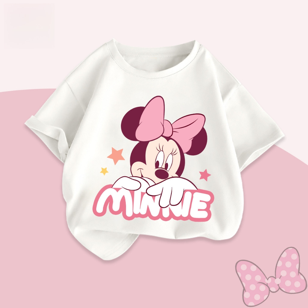 Áo thun trẻ em in hình hoạt hình dễ thương Mickey Mouse, phong cách Hàn Quốc, thời trang thoải mái cho bé trai và bé gái