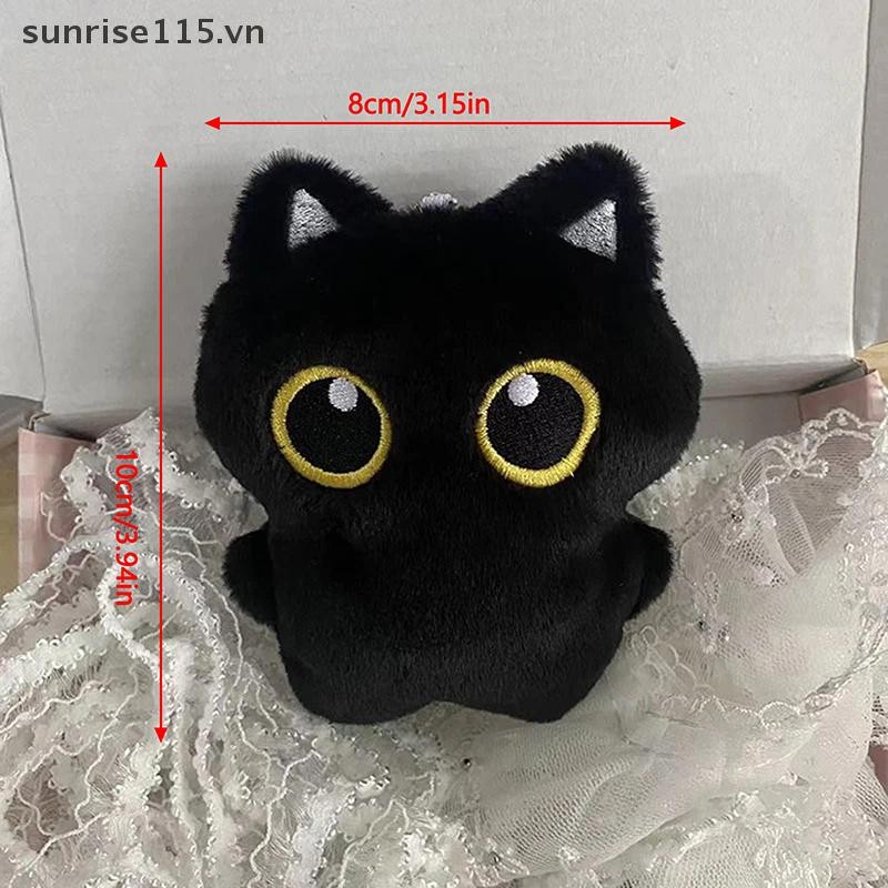 Srvn 1PC 12cm Dễ Thương Màu Đen Sang Trọng Móc Khóa Hoạt Hình Mèo Con Mềm Nhồi Bông Búp Bê Mặt Dây Chuyền Chìa Khóa Ô Tô Vòng Ba Lô Túi Trang Trí Quà Tặng Trẻ Em.