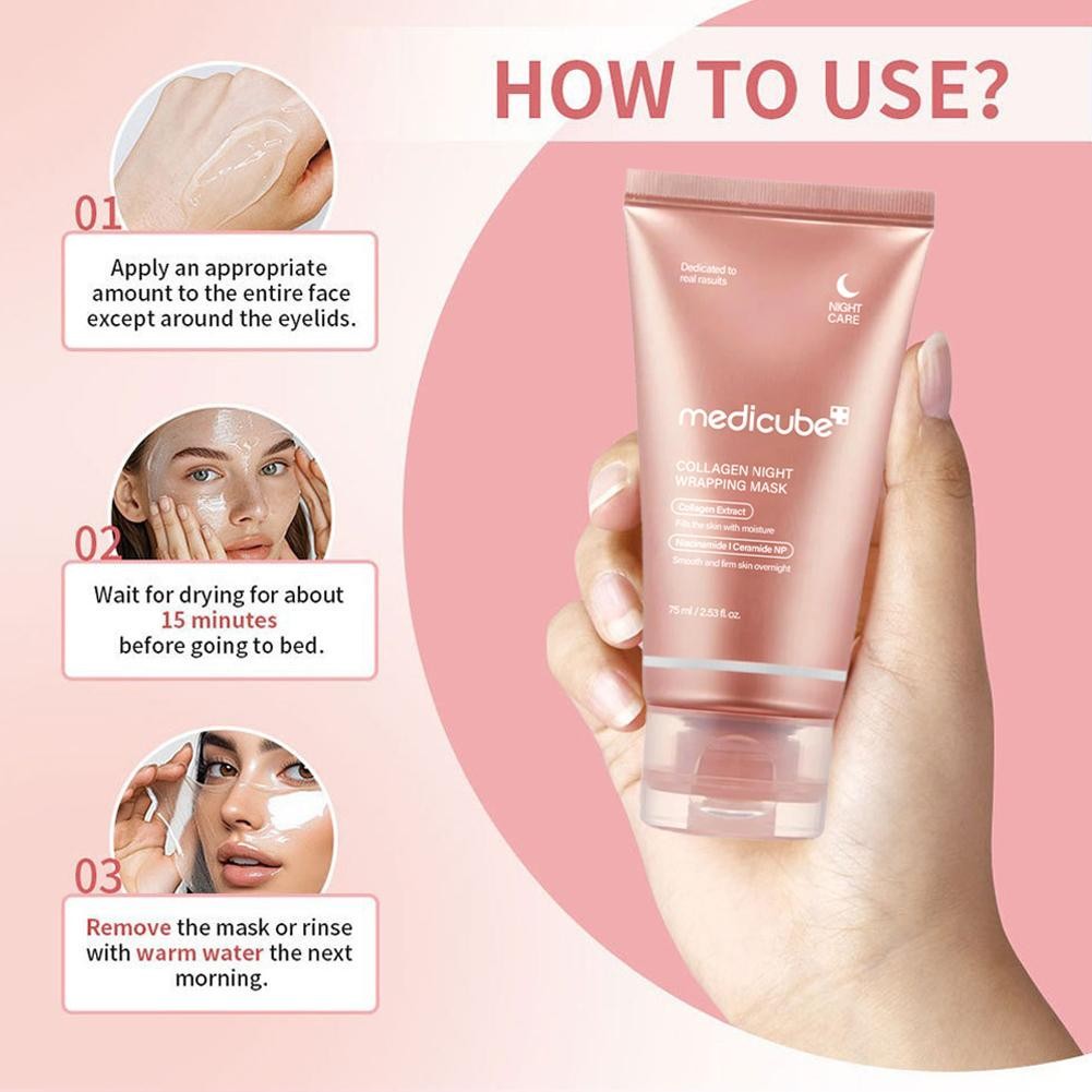 75ml Collagen Tear off Facial Mask Nhẹ nhàng Làm sạch mặt nạ dưỡng ẩm Mặt nạ Peel-off Tear C9p0