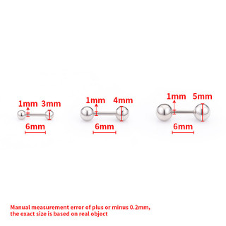 Thép không gỉ Không gây dị ứng Đôi Tròn Hạt Tai Móng Tay Cochlear Móng Tay DIY Phụ Kiện Trang Sức
