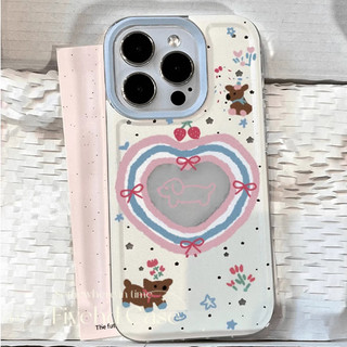 Ins Hàn Quốc Vỏ hình trái tim hoạt hình dễ thương Tương thích cho iPhone 11 15 14 13 12 Pro Xs Max XR X 7 8 6 6s Plus SE Nhật Bản Vỏ điện thoại TPU mềm Vỏ bảo vệ chống sốc