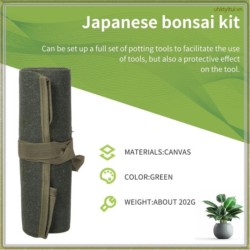 [D G Y J] Túi Cuộn Đựng Dụng Cụ Sửa Chữa Bonsai Nhật Bản 600 X 430Mm Bằng Vải Canvas